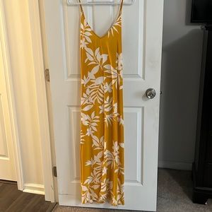 Yellow & White Floral Dress-Plus